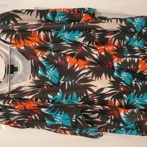 Worthington Multicolor Leaf Print Blouse